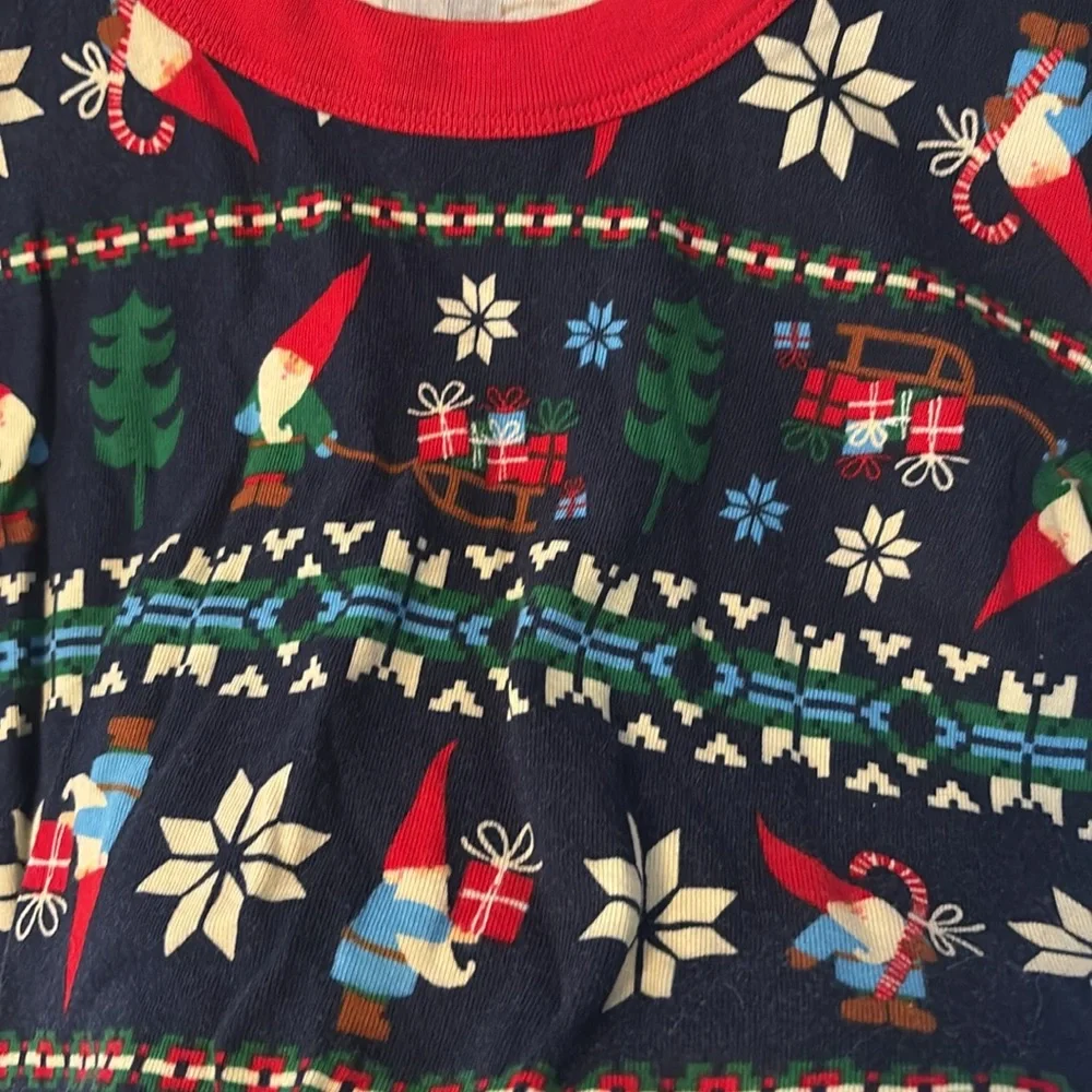 Hanna Andersson elf holiday Christmas pajama top shirt fair isle gnome women’s - Picture 3 of 4
